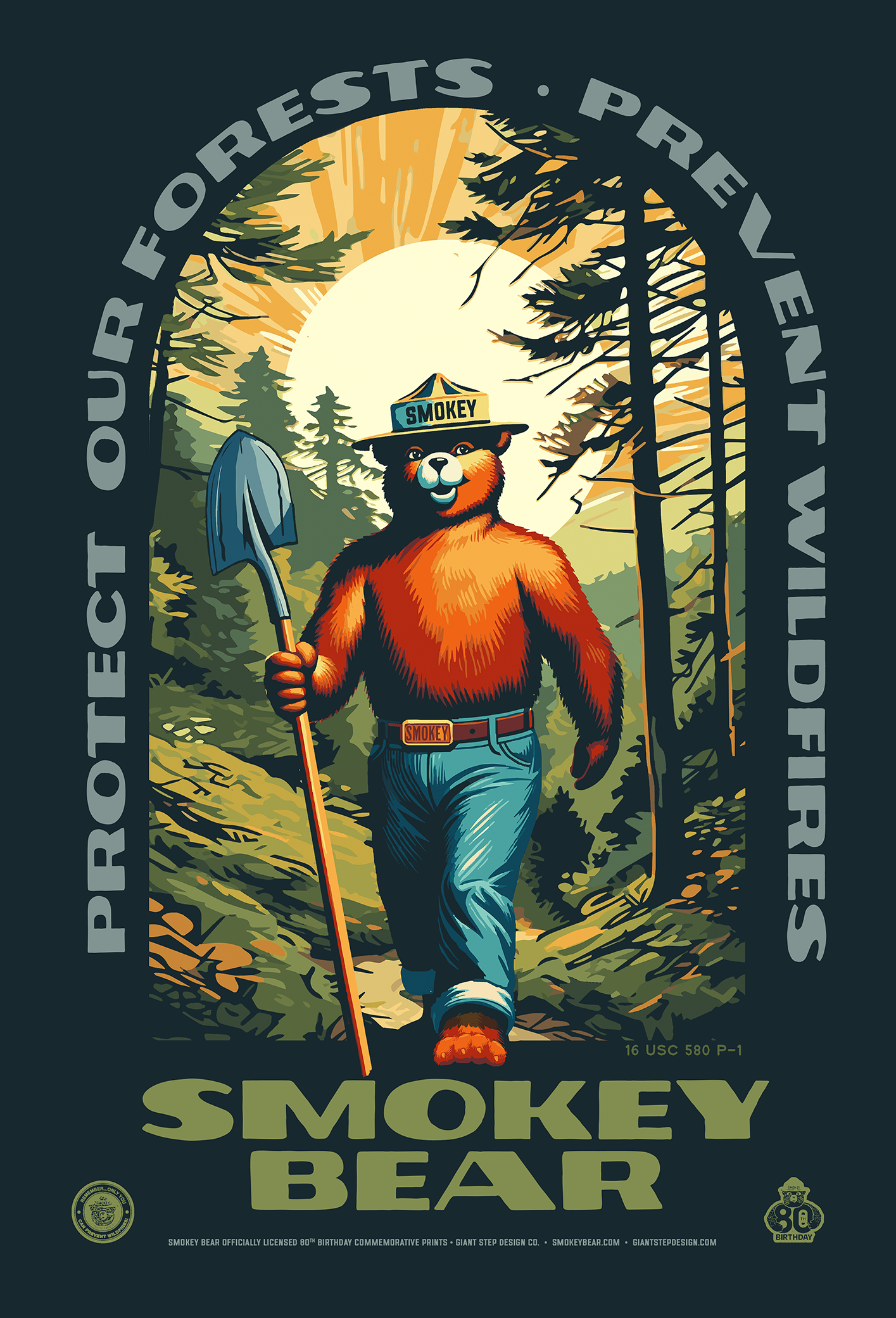 Officially Licensed Smokey Bear 16-Pack Collectible Smokey Postcard Collection - 4" x 6" (Set of 16)
