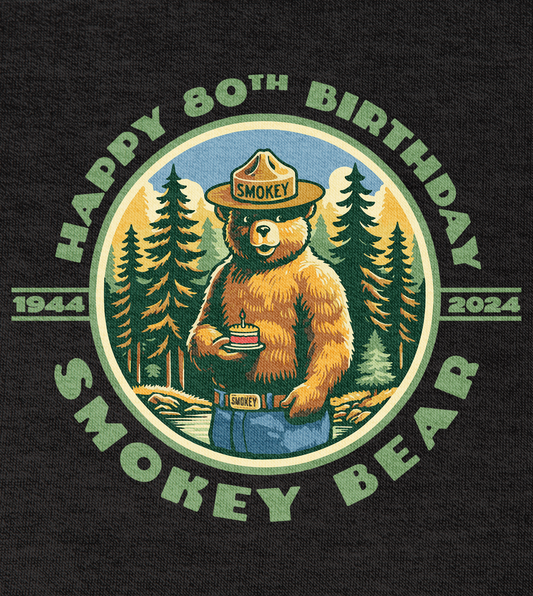 Happy 80th Birthday Smokey Bear 1944-2024 Retro Cupcake Unisex t-shirt
