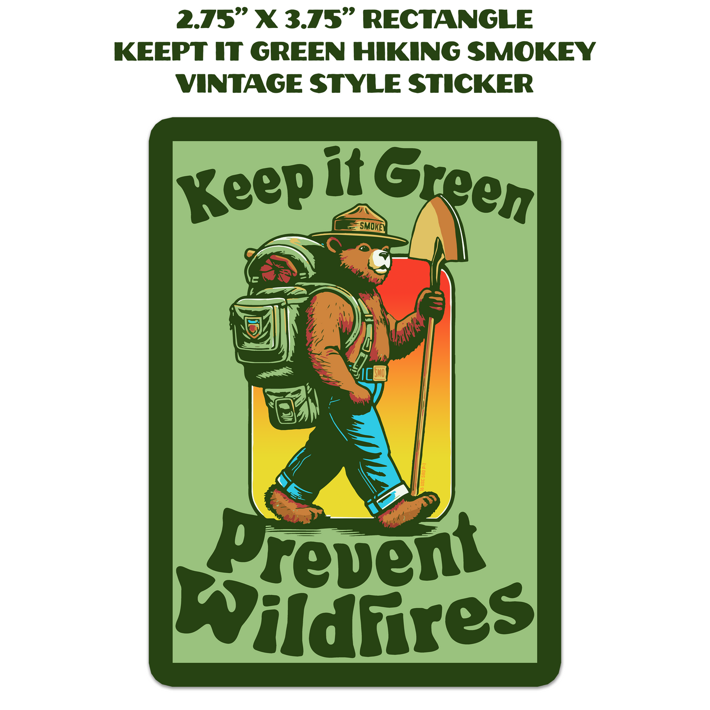 OFFICIALLY LICENSED Smokey Bear Vintage Indoor/Outdoor Classic Sticker Pack (Set #1)