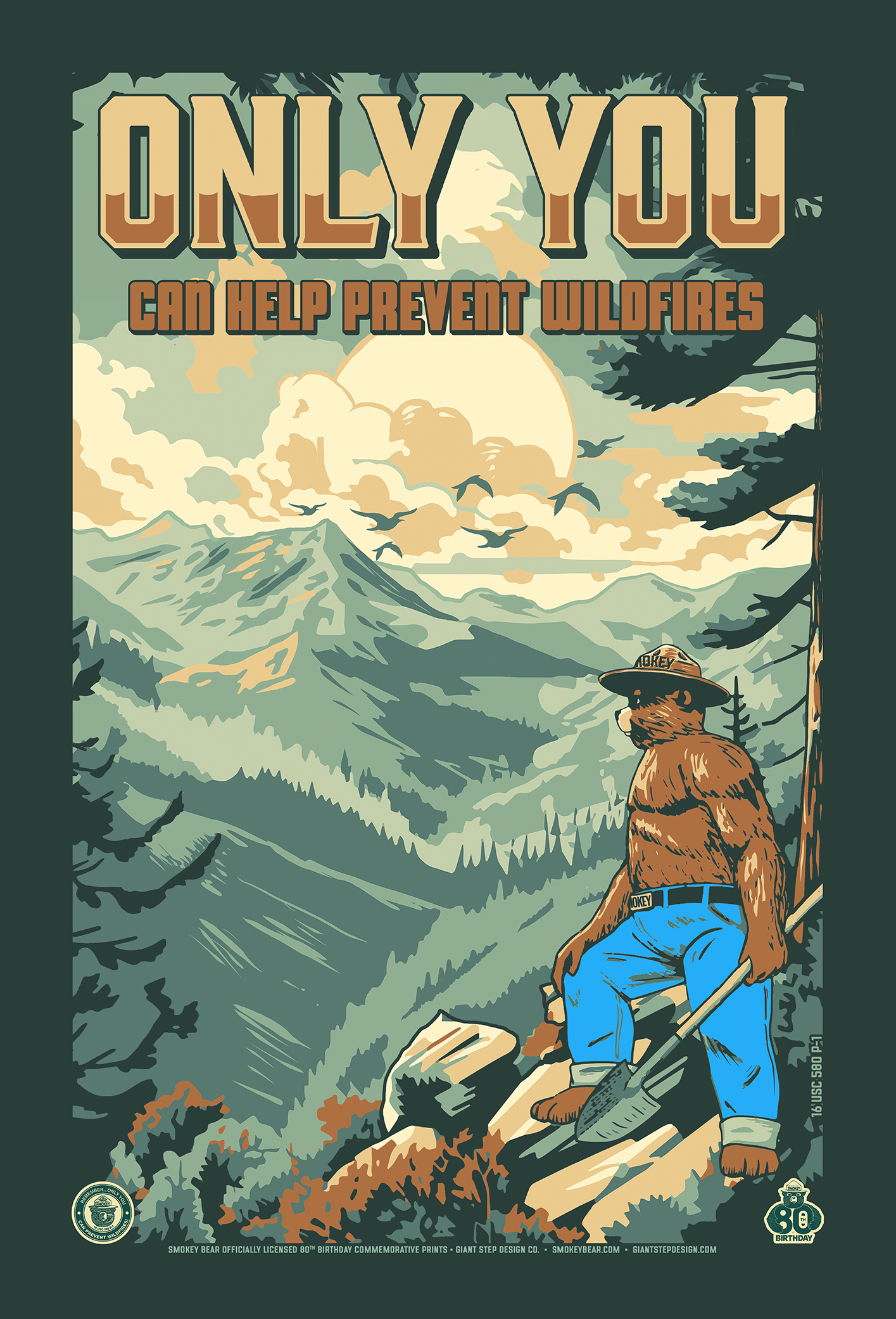 Officially Licensed Smokey Bear 16-Pack Collectible Smokey Postcard Collection - 4" x 6" (Set of 16)