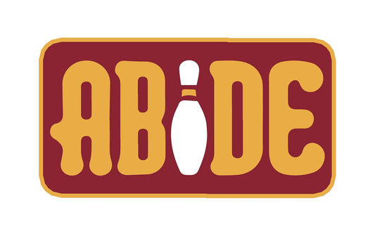 ABIDE Embroidered Bowling Pin Maroon and Golden Yellow Iron-On Patch 4" x 2" - Great for Trucker Hats NEW