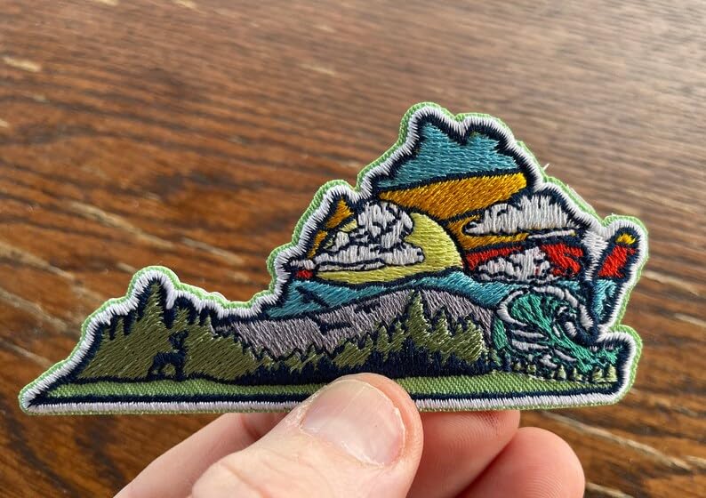Virginia Outdoor Embroidered Patch - State Pride & Hiking National Park Style Patch