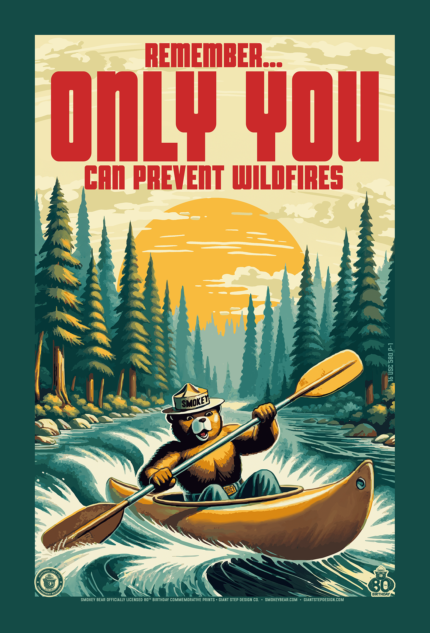 Officially Licensed Smokey Bear 16-Pack Collectible Smokey Postcard Collection - 4" x 6" (Set of 16)