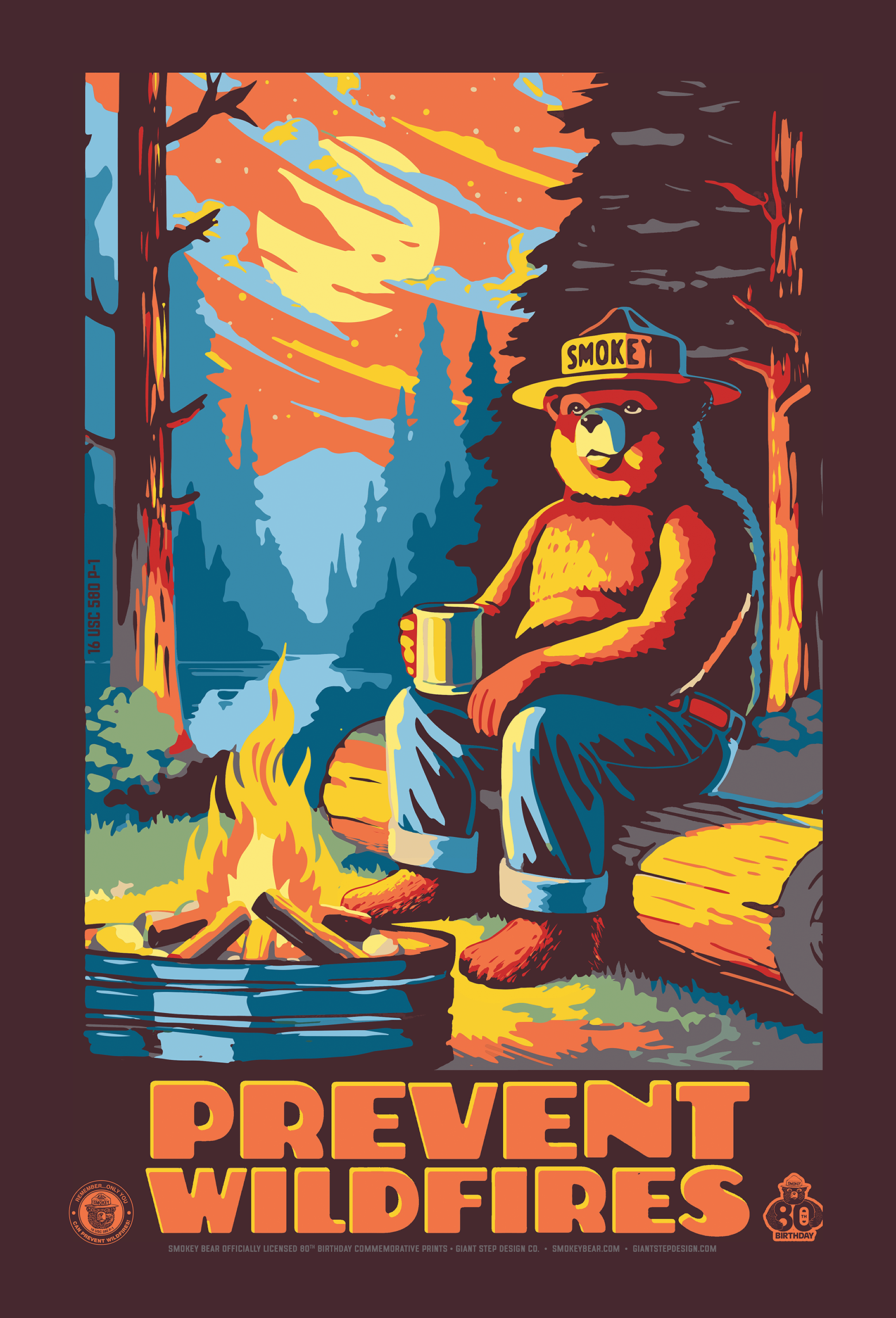 Officially Licensed Smokey Bear 16-Pack Collectible Smokey Postcard Collection - 4" x 6" (Set of 16)
