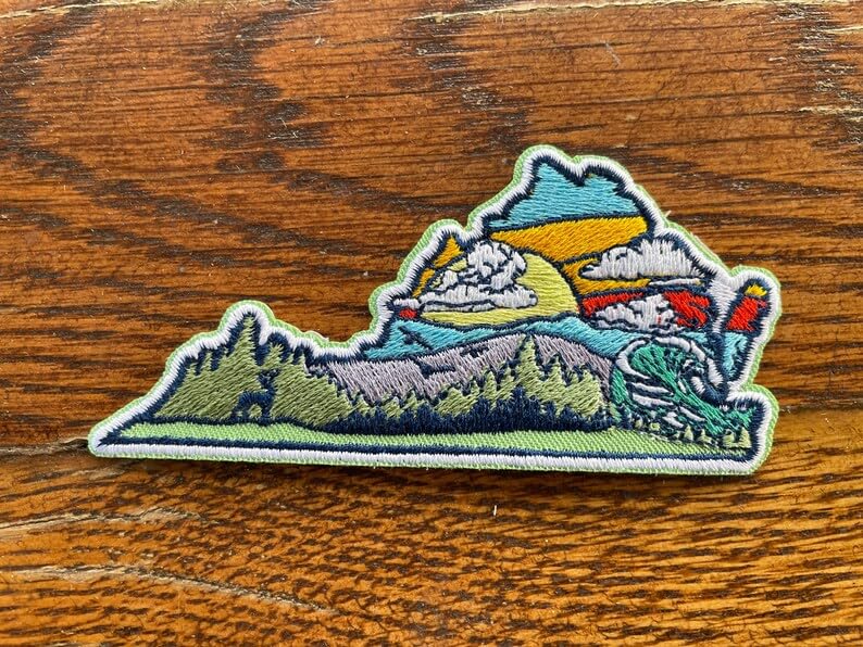 Virginia Outdoor Embroidered Patch - State Pride & Hiking National Park Style Patch