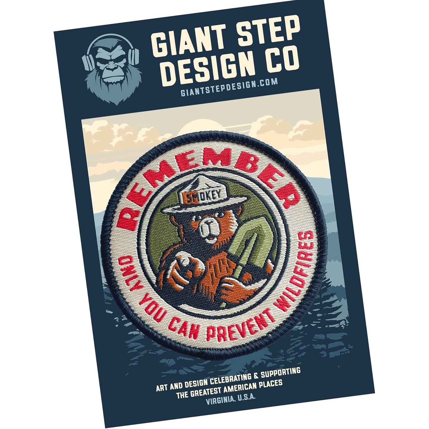 OFFICIALLY LICENSED Smokey Bear Patch - Remember Only You Can Prevent Wildfires Vintage Iron-On Embroidered Patch For Hats and Accessories 2.5" Diameter