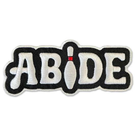 ABIDE Embroidered Bowling Pin Patch - Iron-On Patch 4" x 1.75"