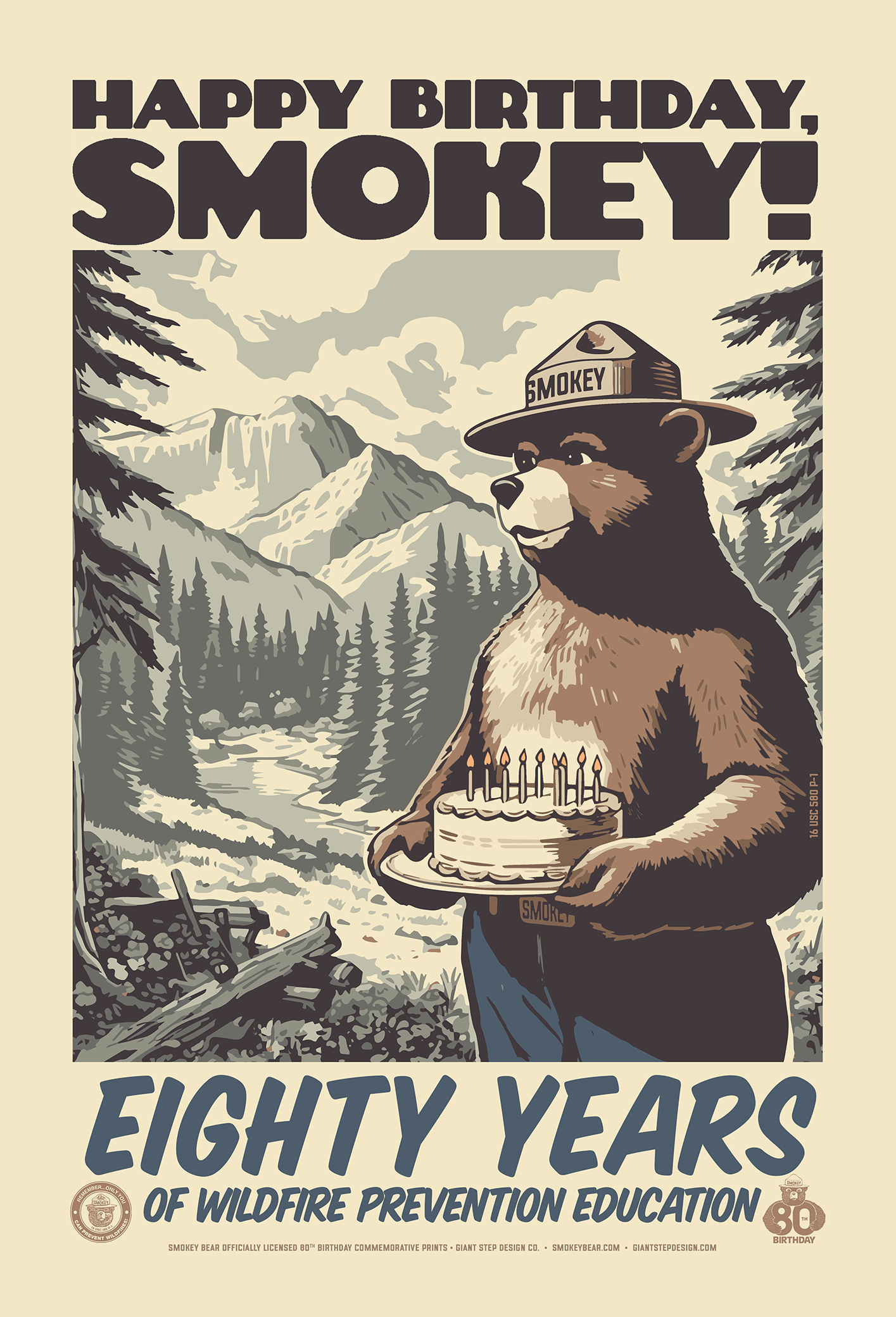 Officially Licensed Smokey Bear 16-Pack Collectible Smokey Postcard Collection - 4" x 6" (Set of 16)