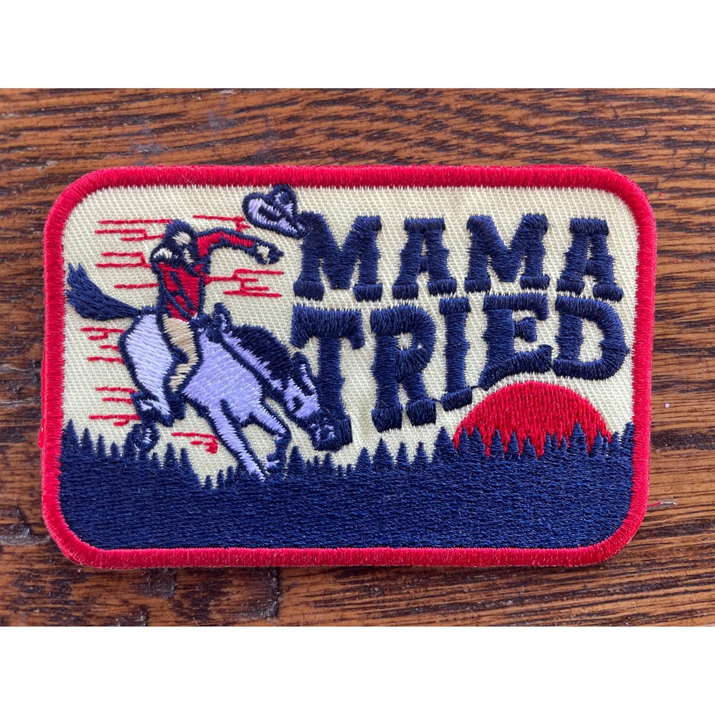 Mama Tried! Vintage Cowboy Iron-On Embroidered Patch For Hats and Accessories