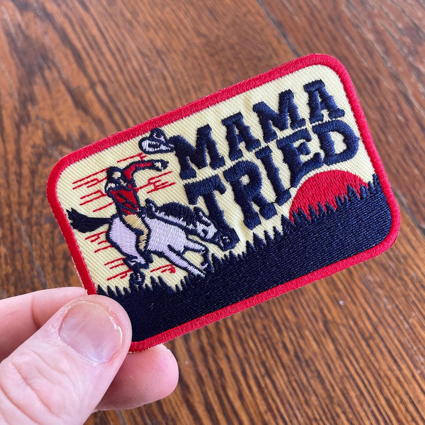 Mama Tried! Vintage Cowboy Iron-On Embroidered Patch For Hats and Accessories