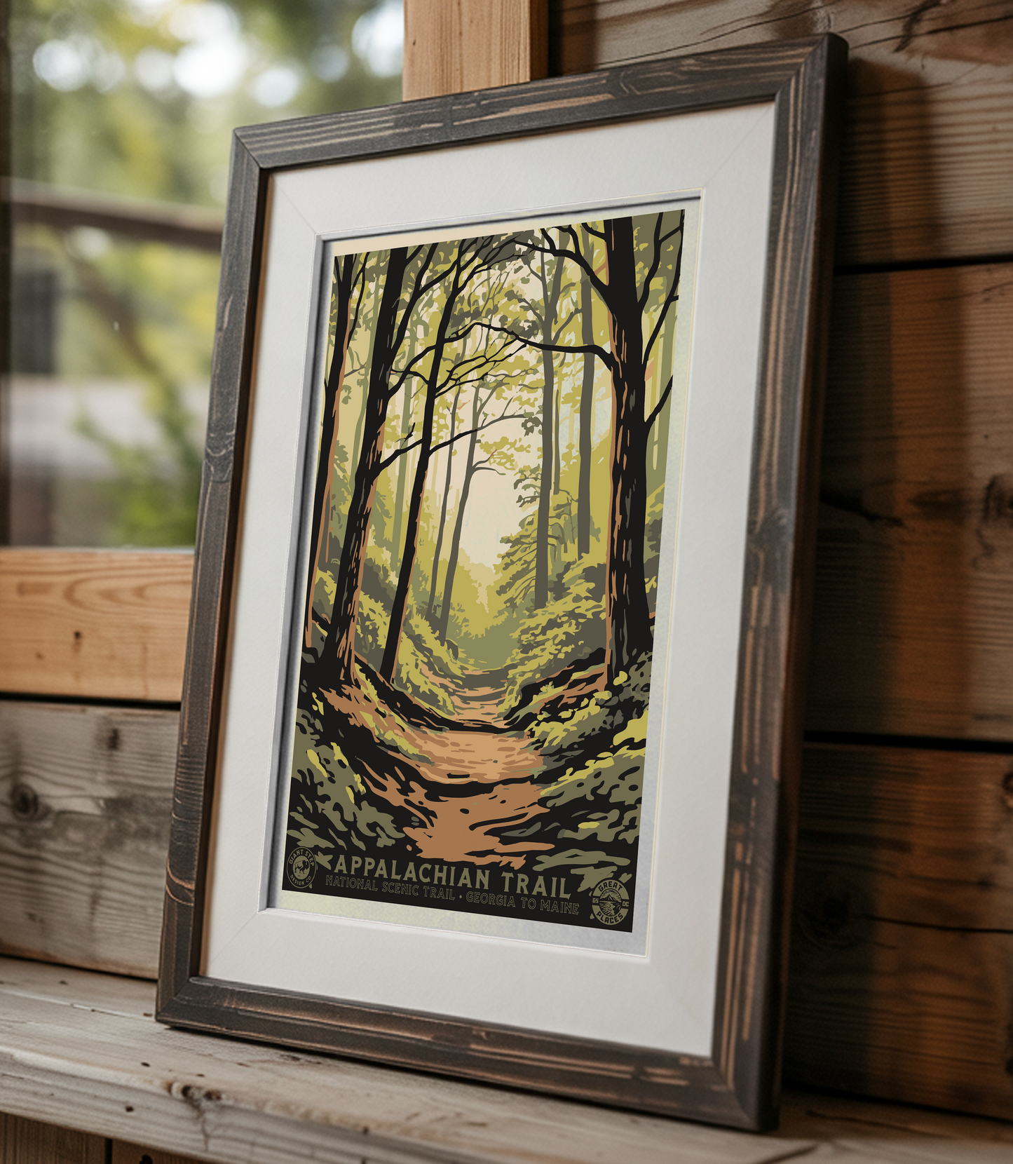 Appalachian Trail National Park-Style Art Print | Vintage WPA Style Retro Georgia to Maine Travel Poster 12"x18"