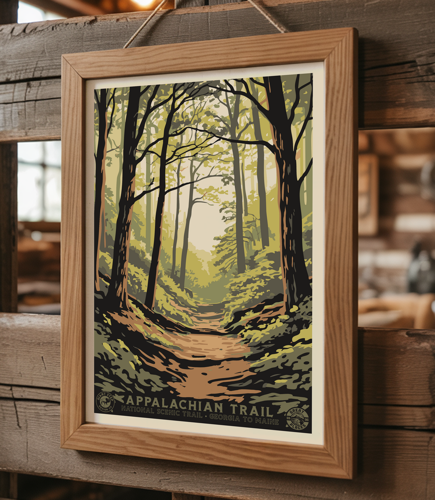 Appalachian Trail National Park-Style Art Print | Vintage WPA Style Retro Georgia to Maine Travel Poster 12"x18"