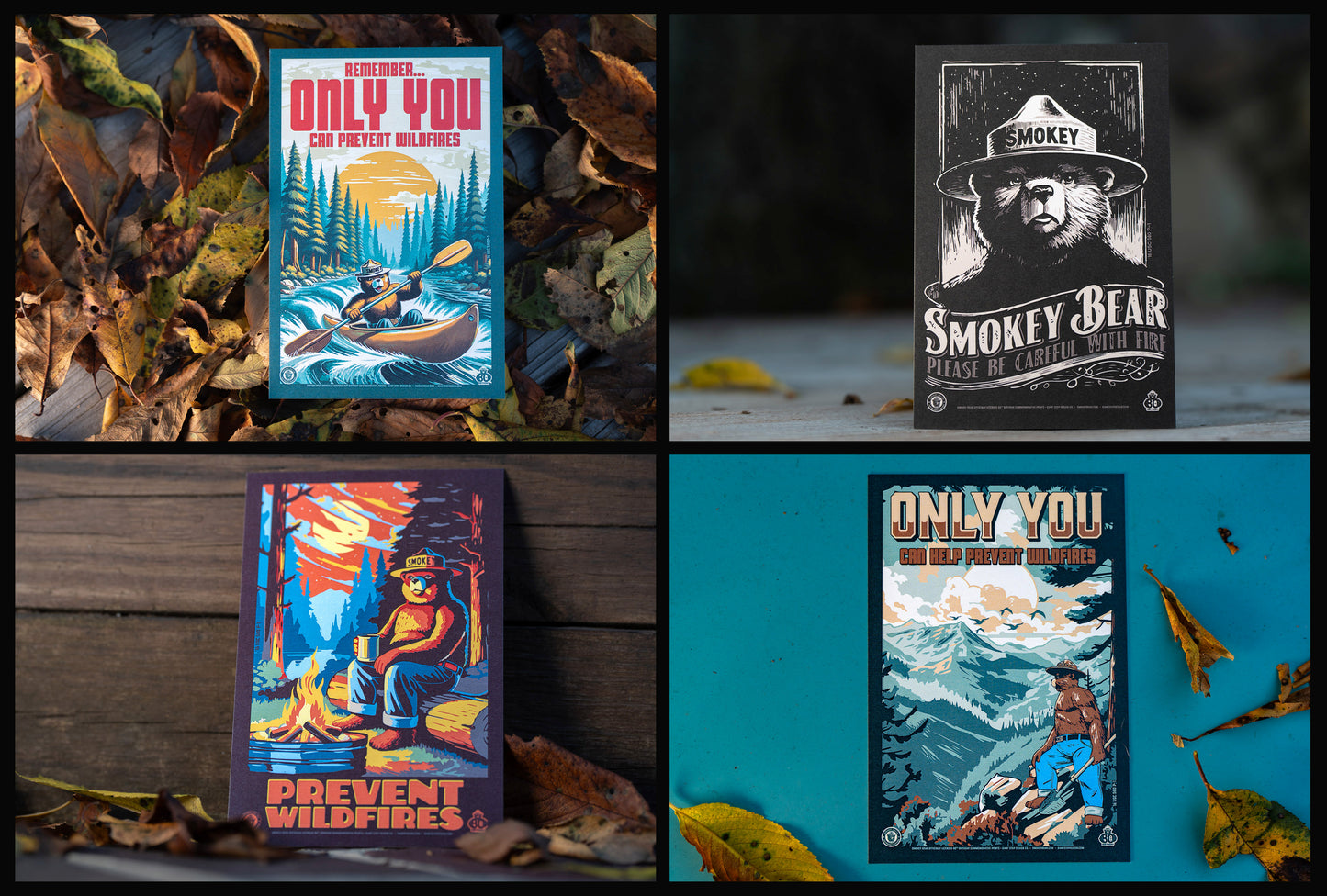 Officially Licensed Smokey Bear 16-Pack Collectible Smokey Postcard Collection - 4" x 6" (Set of 16)