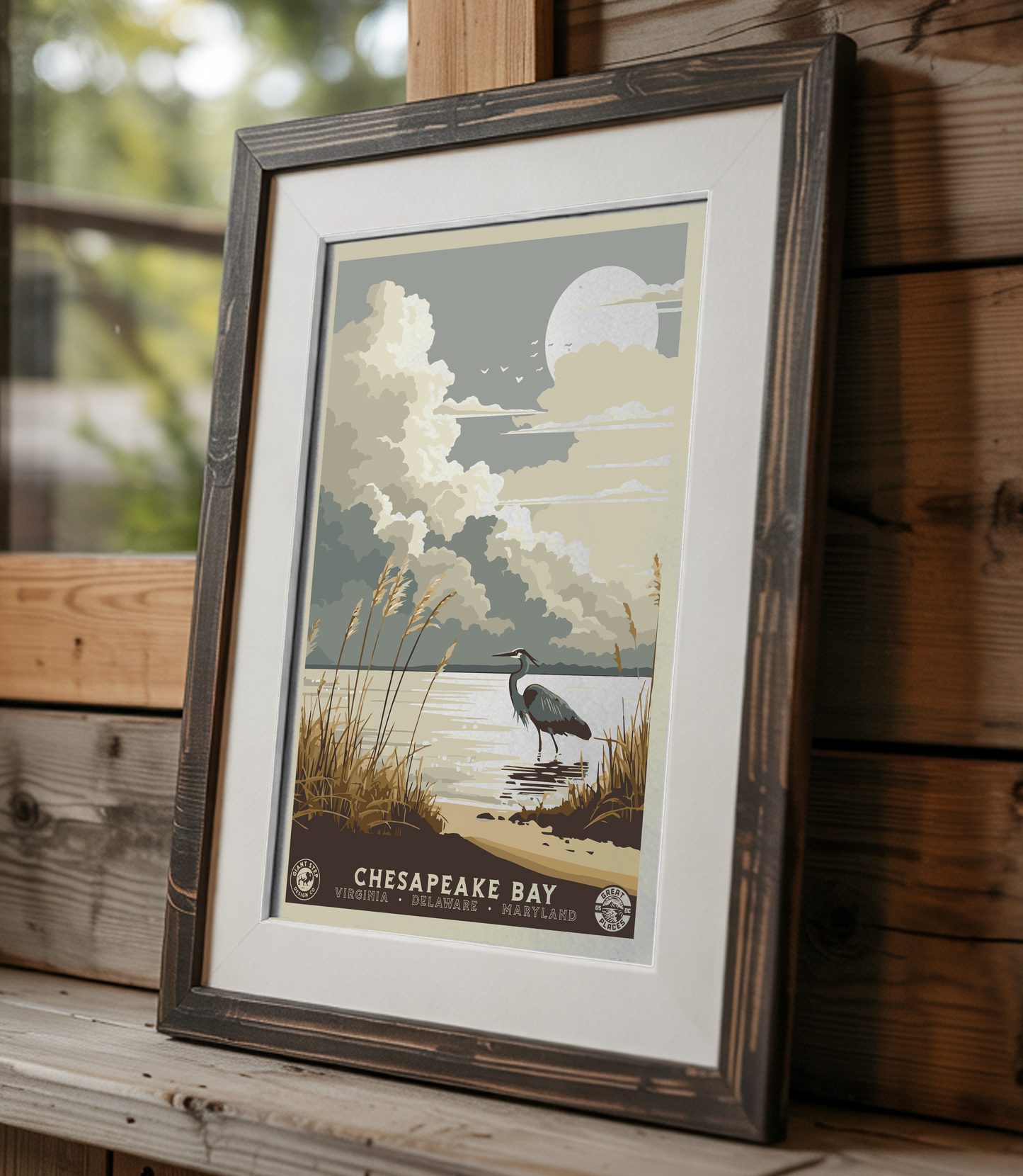 Chesapeake Bay National Park Style Art Print | Vintage WPA Style Retro Virginia Maryland Delaware Travel Poster 12"x18"