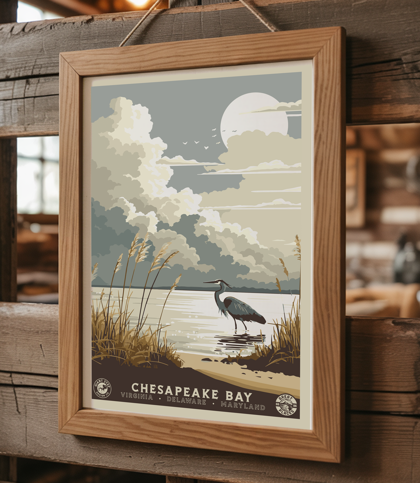 Chesapeake Bay National Park Style Art Print | Vintage WPA Style Retro Virginia Maryland Delaware Travel Poster 12"x18"