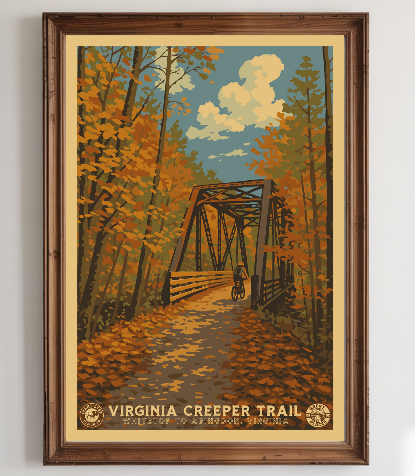 Virginia Creeper Trail - National Park Style Art Print | Vintage WPA Style Retro SWVA Travel Poster 12"x18"
