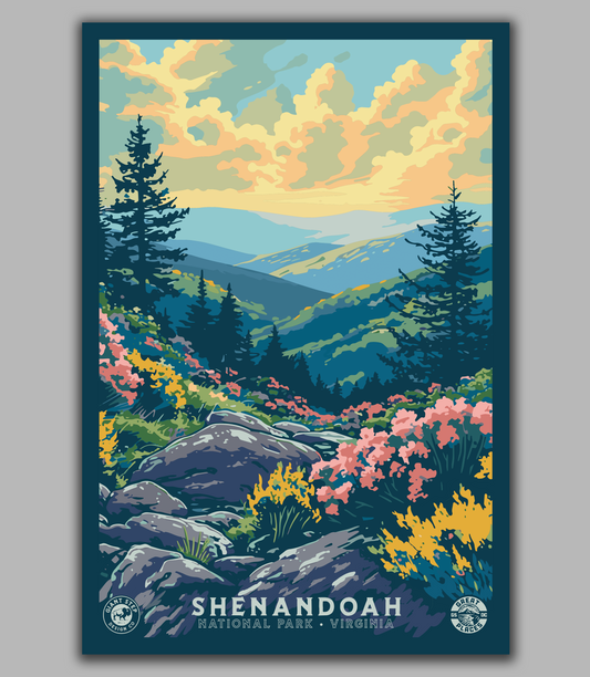 Shenandoah National Park | Vintage WPA Poster Style Retro Print Virginia Travel Poster 12"x18"