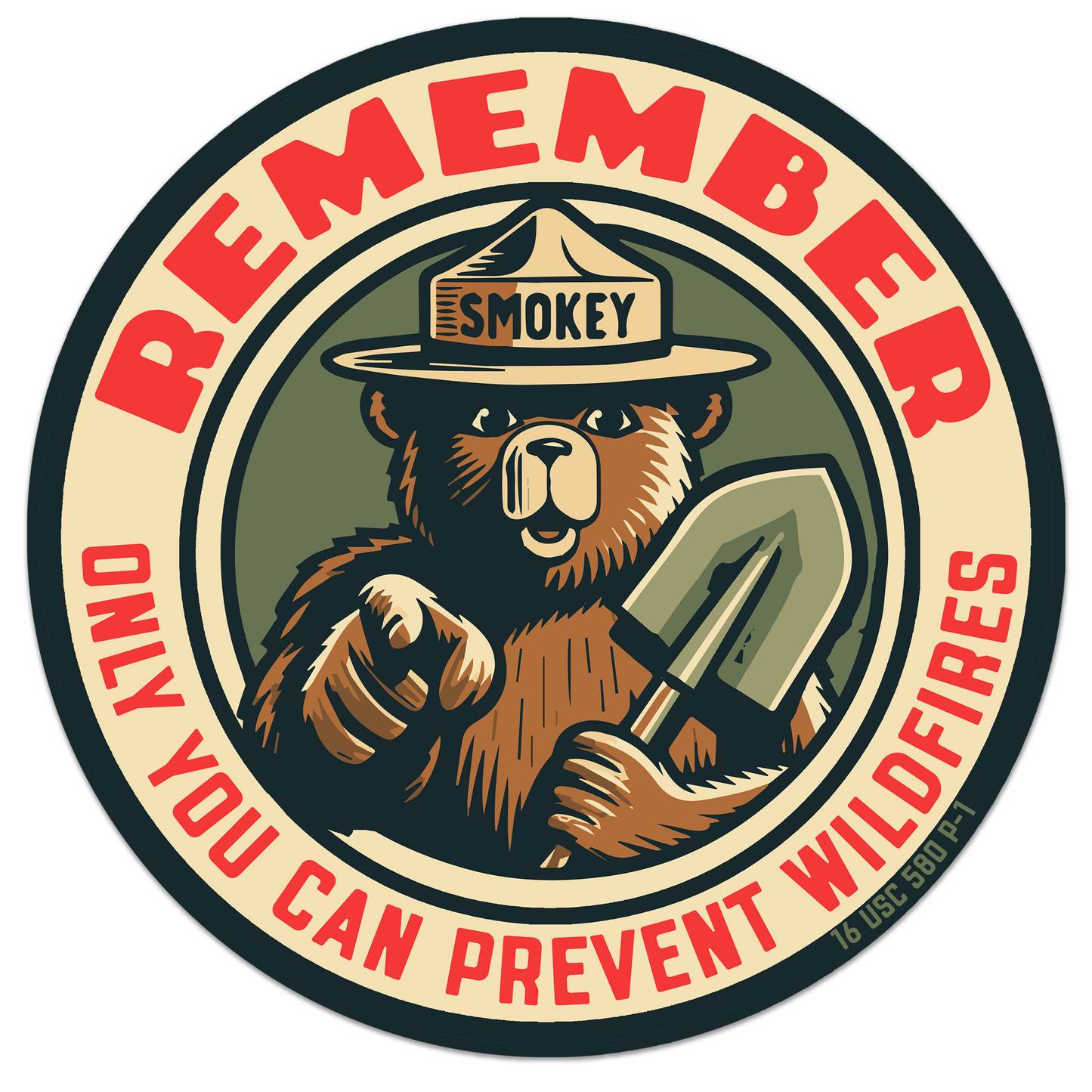 OFFICIALLY LICENSED Smokey Bear Vintage Indoor/Outdoor Classic Sticker Pack (Set #3)