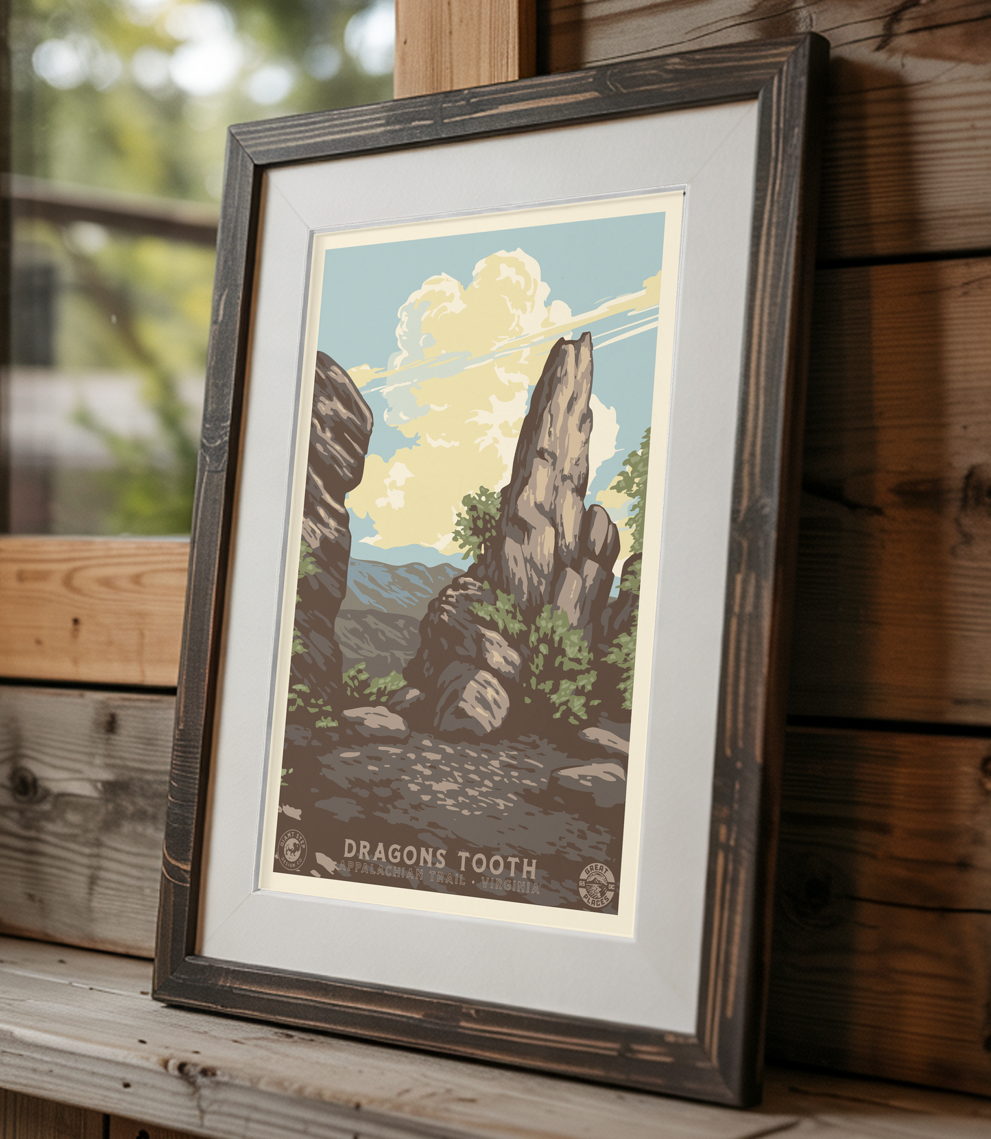 Dragon's Tooth Appalachian Trail Hike - National Park Style Art Print | Vintage WPA Style Retro Catawba Virginia Travel Poster 12"x18"
