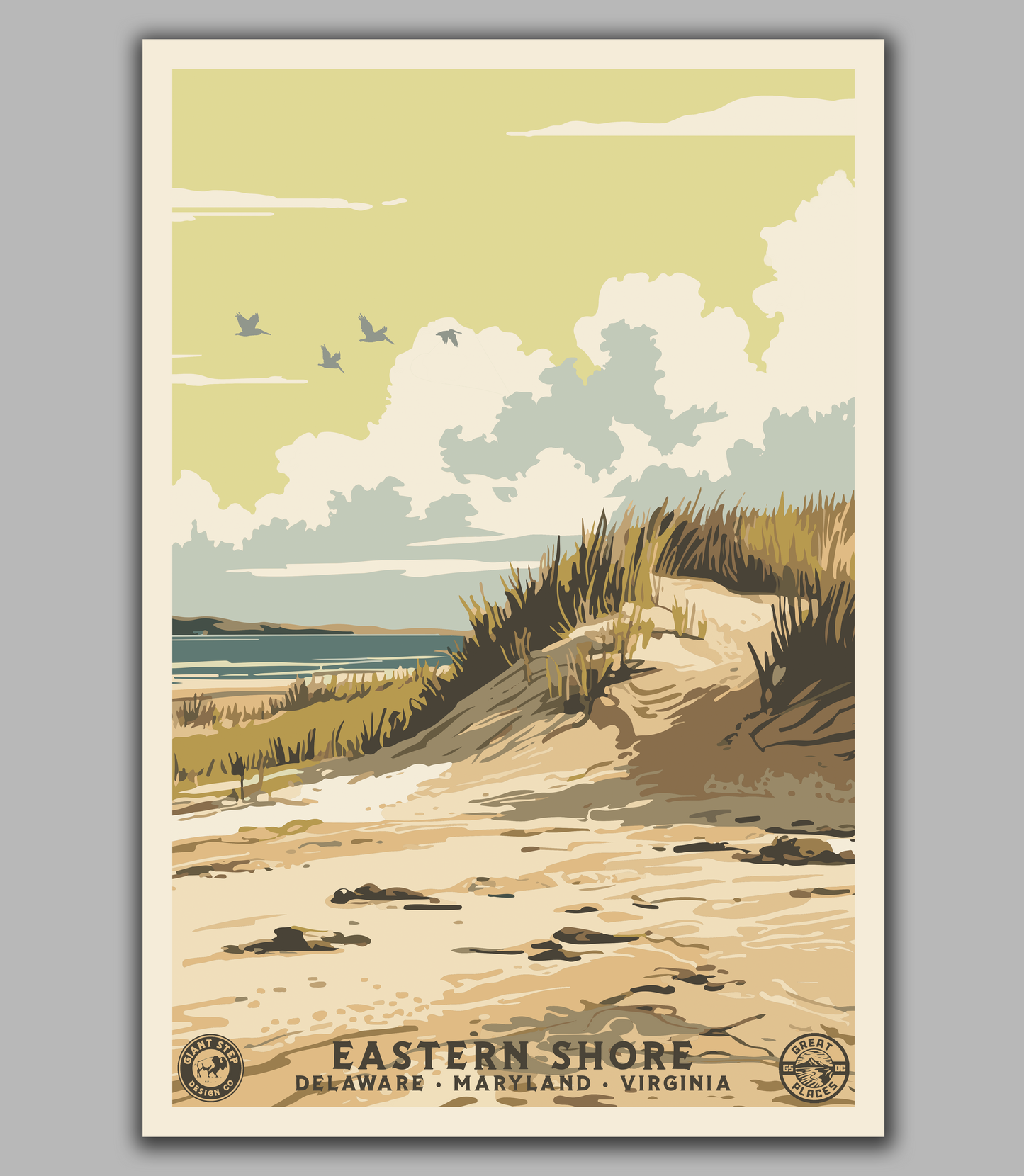 Eastern Shore Chesapeake Bay - National Park Style Art Print | Vintage WPA Style Retro Delaware Maryland Virginia Delmarva Travel Poster 12"x18"