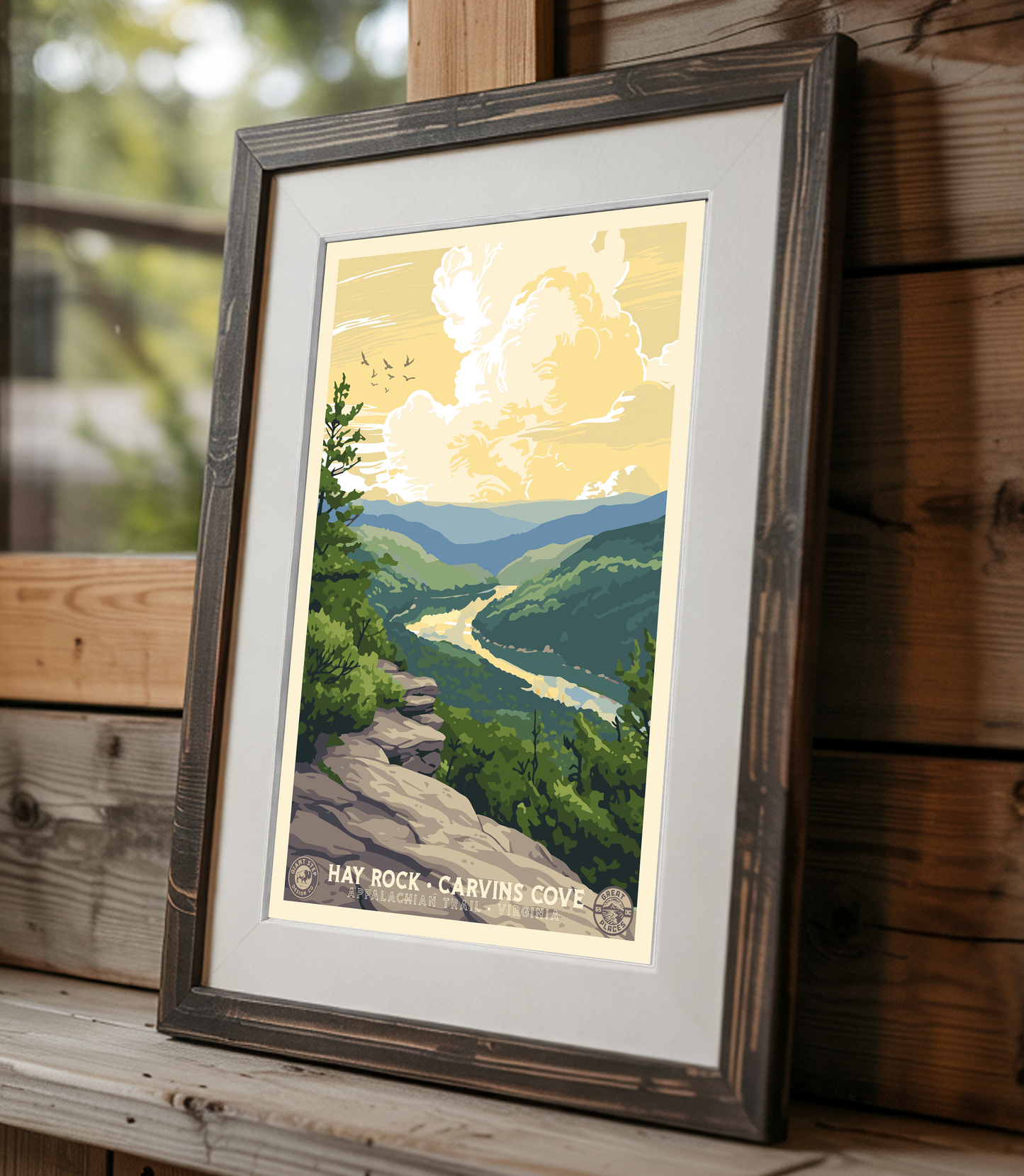 Hay Rock Carvins Cove - Appalachian Trail | Vintage WPA Style Retro Virginia Travel Poster 12"x18"