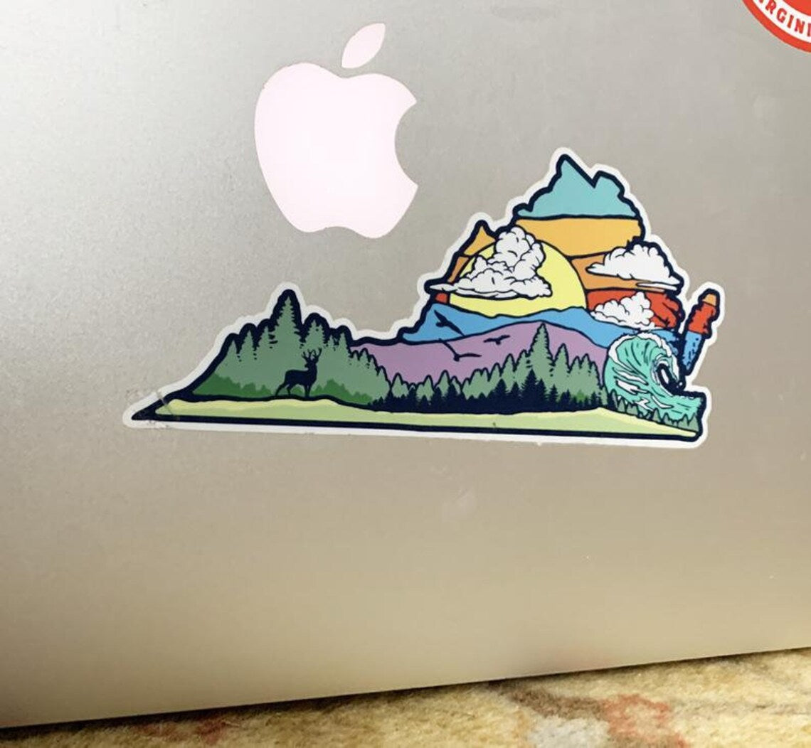 Commonwealth of Virginia State Nature Outdoors Graphic Design Sticker - 4" wide