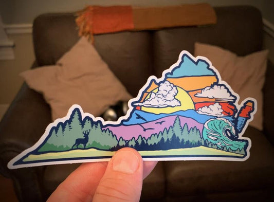 Commonwealth of Virginia State Nature Outdoors Graphic Design Sticker - 4" wide