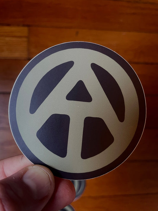 Appalachian Trail Marker Minimalist Logo - Classic AT Indoor/Outdoor High Quality Sticker 3" Diameter