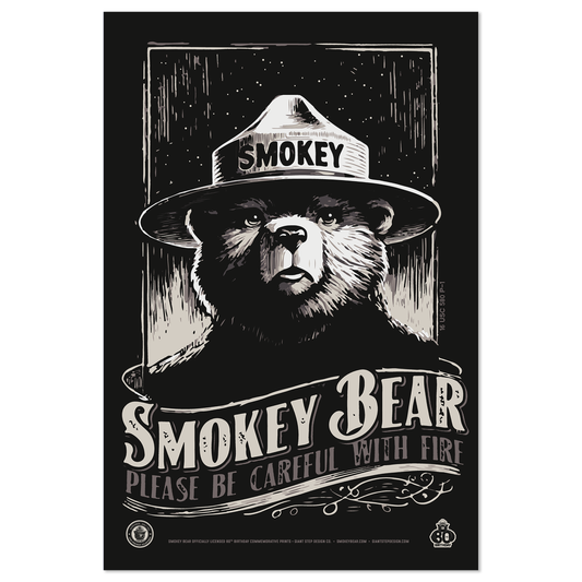 Smokey Bear WPA Style Only Can Can Prevent Wildfires Poster | 12" x 18" WPA Style Retro Art Print
