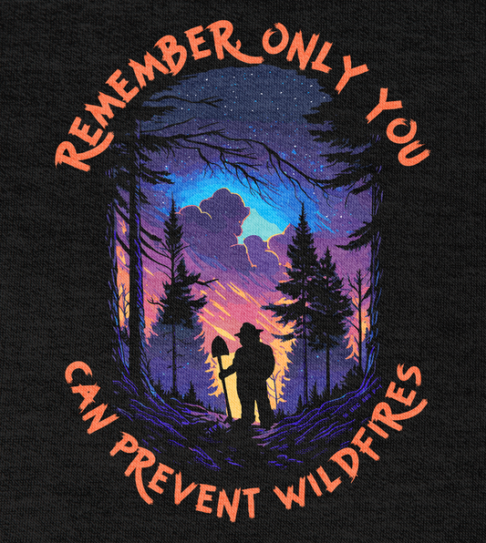 Smokey Bear Night Silhouette Only You Can Prevent Wildfires Officially Licensed Unisex t-shirt