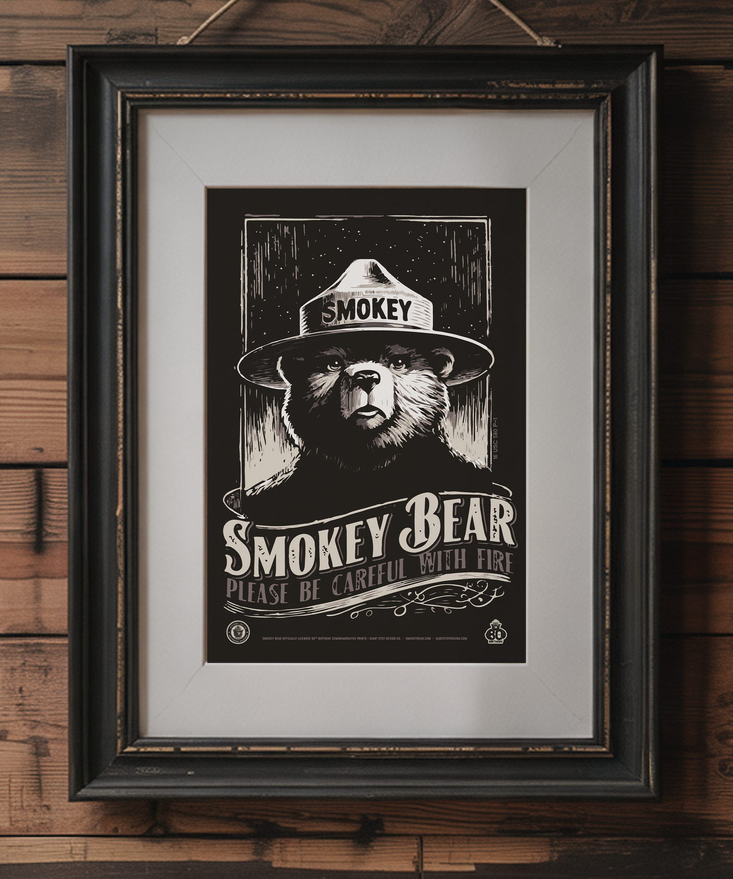 Smokey Bear WPA Style Only Can Can Prevent Wildfires Poster | 12" x 18" WPA Style Retro Art Print