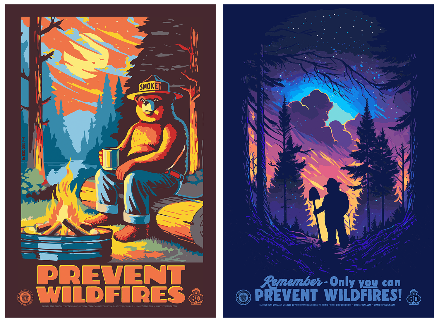 SMOKEY BEAR RETRO PRINTS