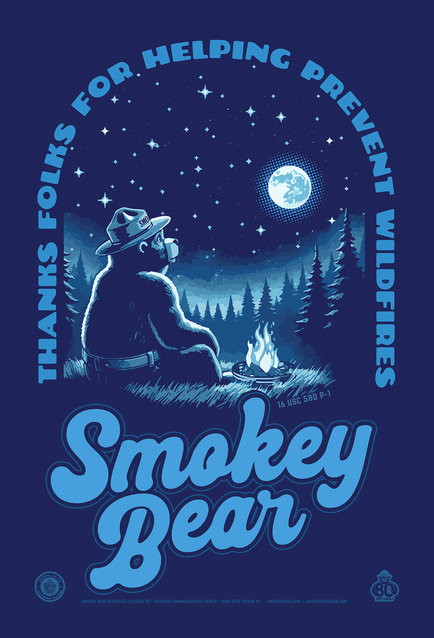 Officially Licensed Smokey Bear 16-Pack Collectible Smokey Postcard Collection - 4" x 6" (Set of 16)