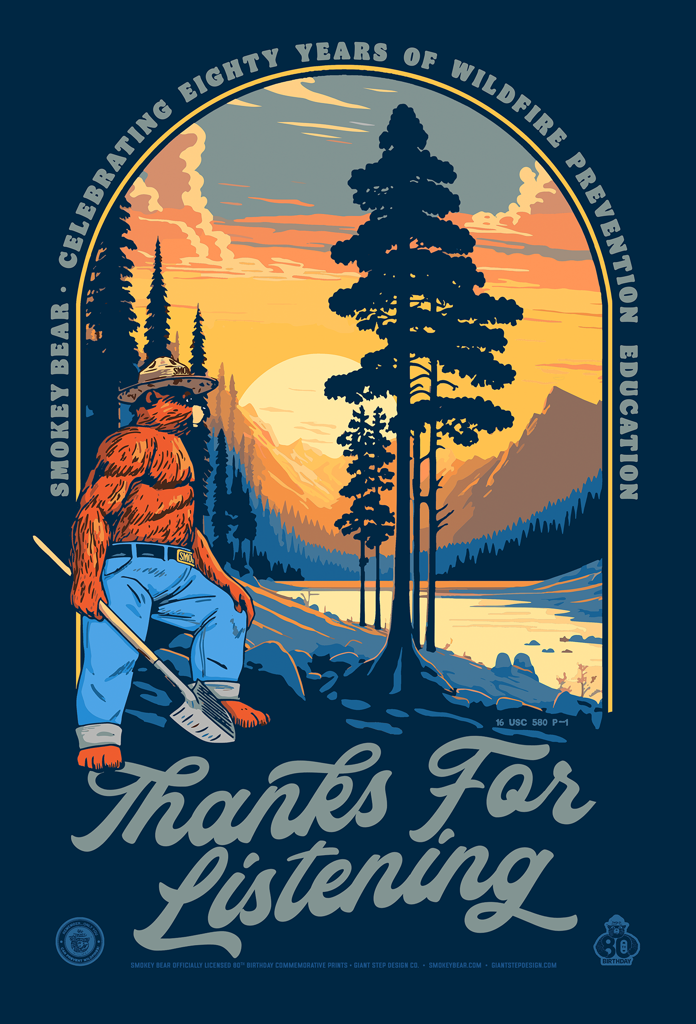 Officially Licensed Smokey Bear 16-Pack Collectible Smokey Postcard Collection - 4" x 6" (Set of 16)