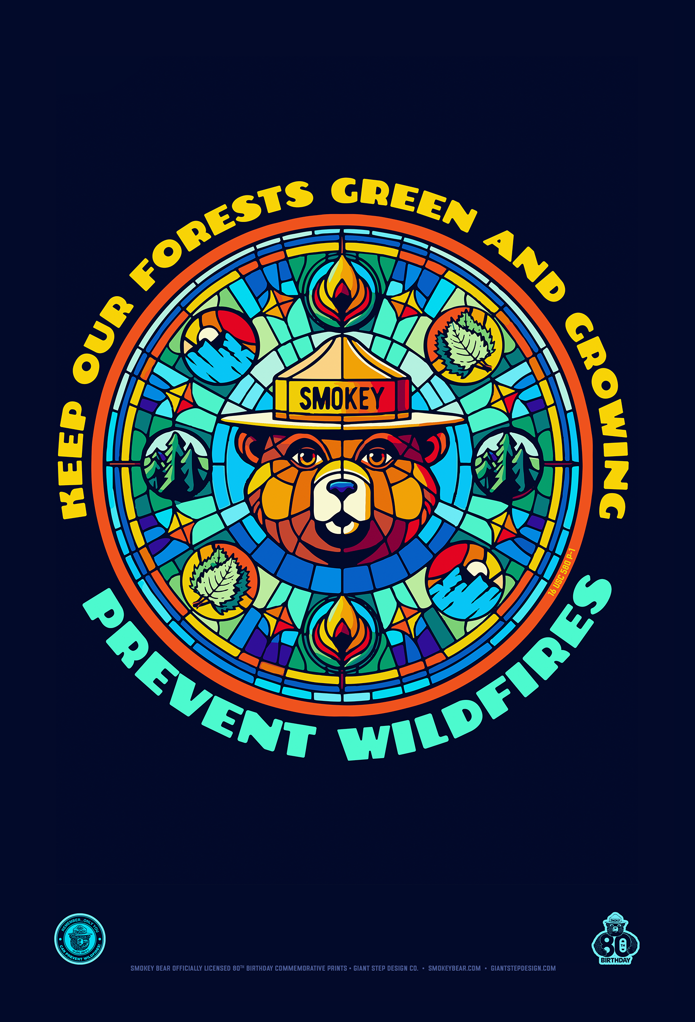 Officially Licensed Smokey Bear 16-Pack Collectible Smokey Postcard Collection - 4" x 6" (Set of 16)