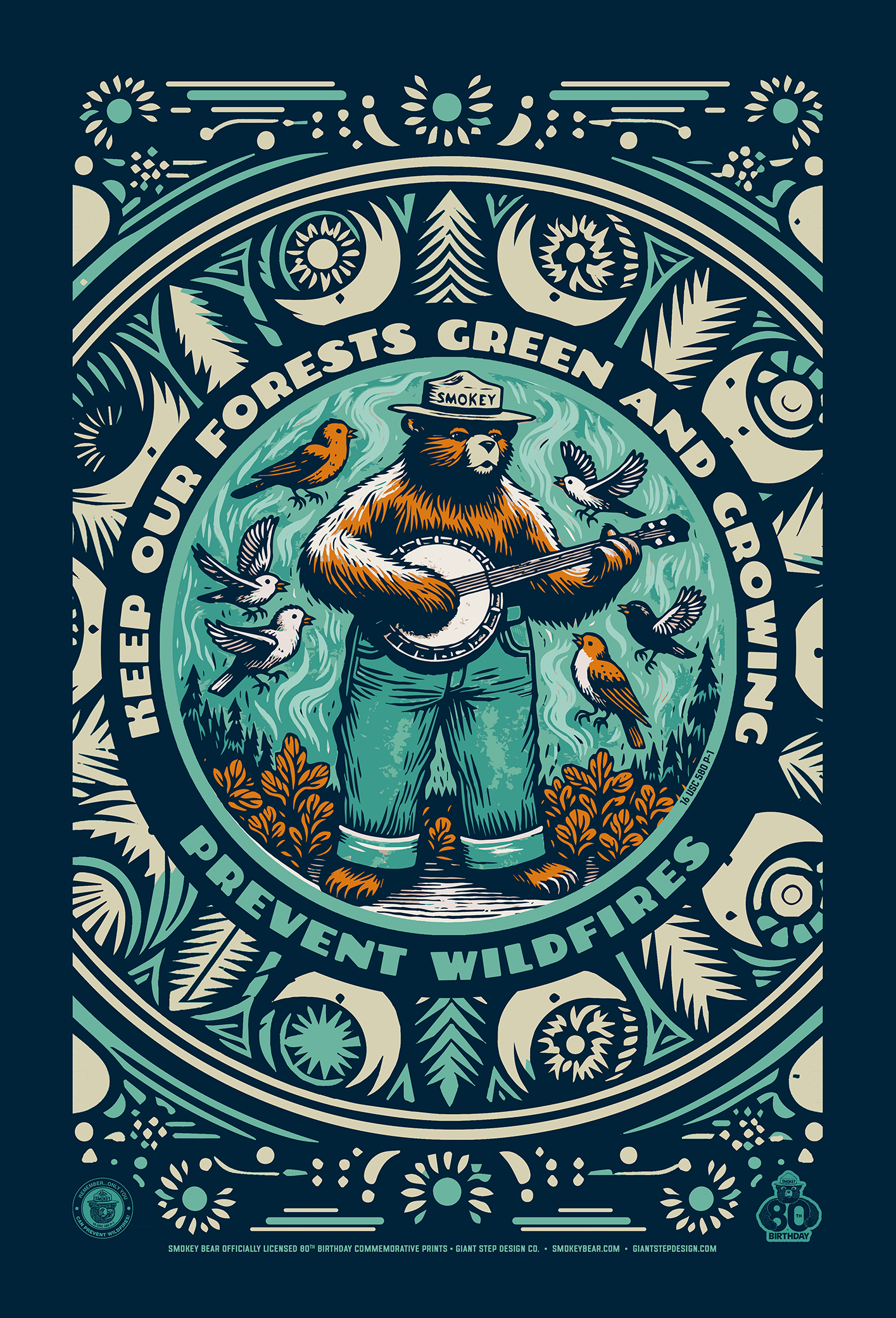 Officially Licensed Smokey Bear 16-Pack Collectible Smokey Postcard Collection - 4" x 6" (Set of 16)