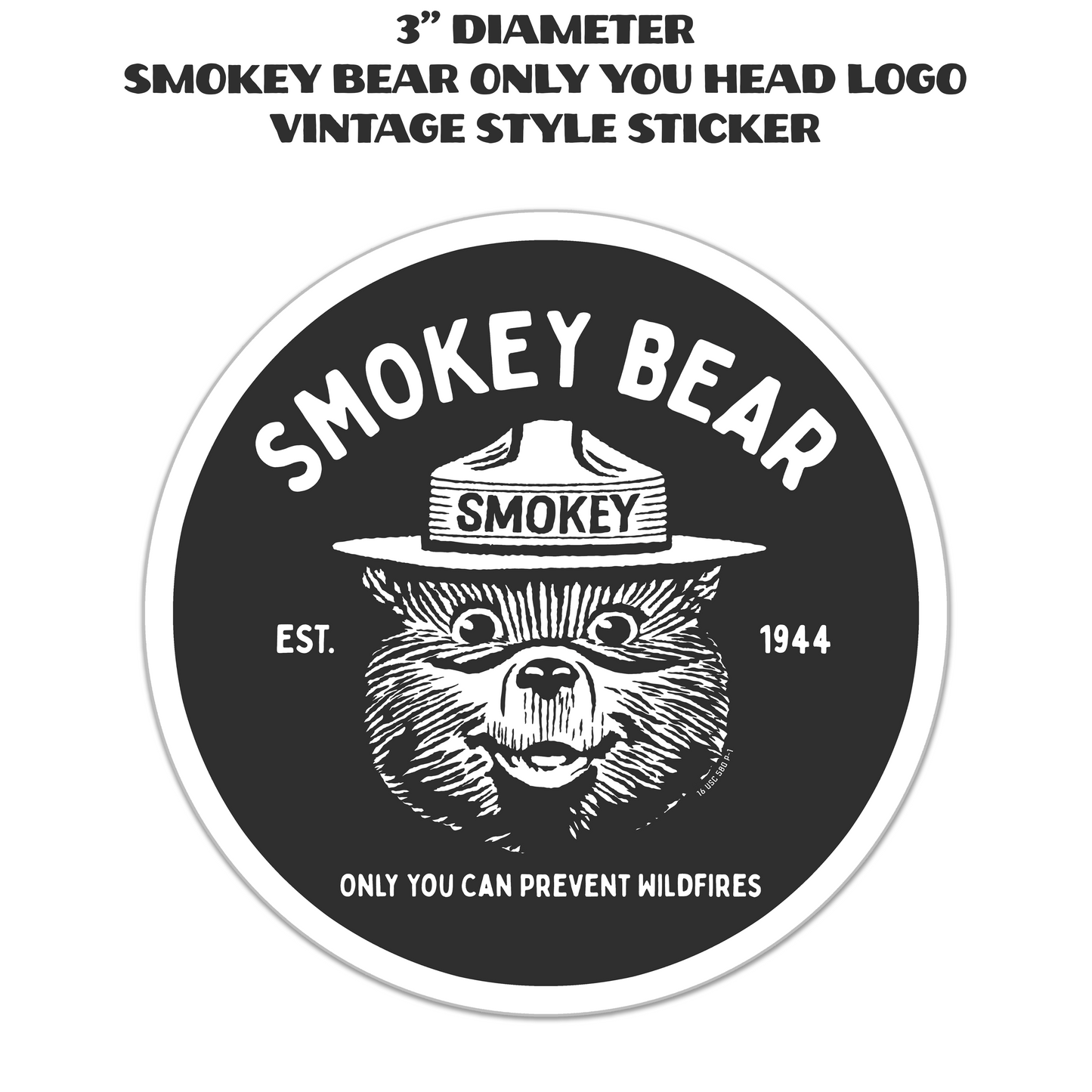 OFFICIALLY LICENSED Smokey Bear Vintage Indoor/Outdoor Classic Sticker Pack (Set #1)