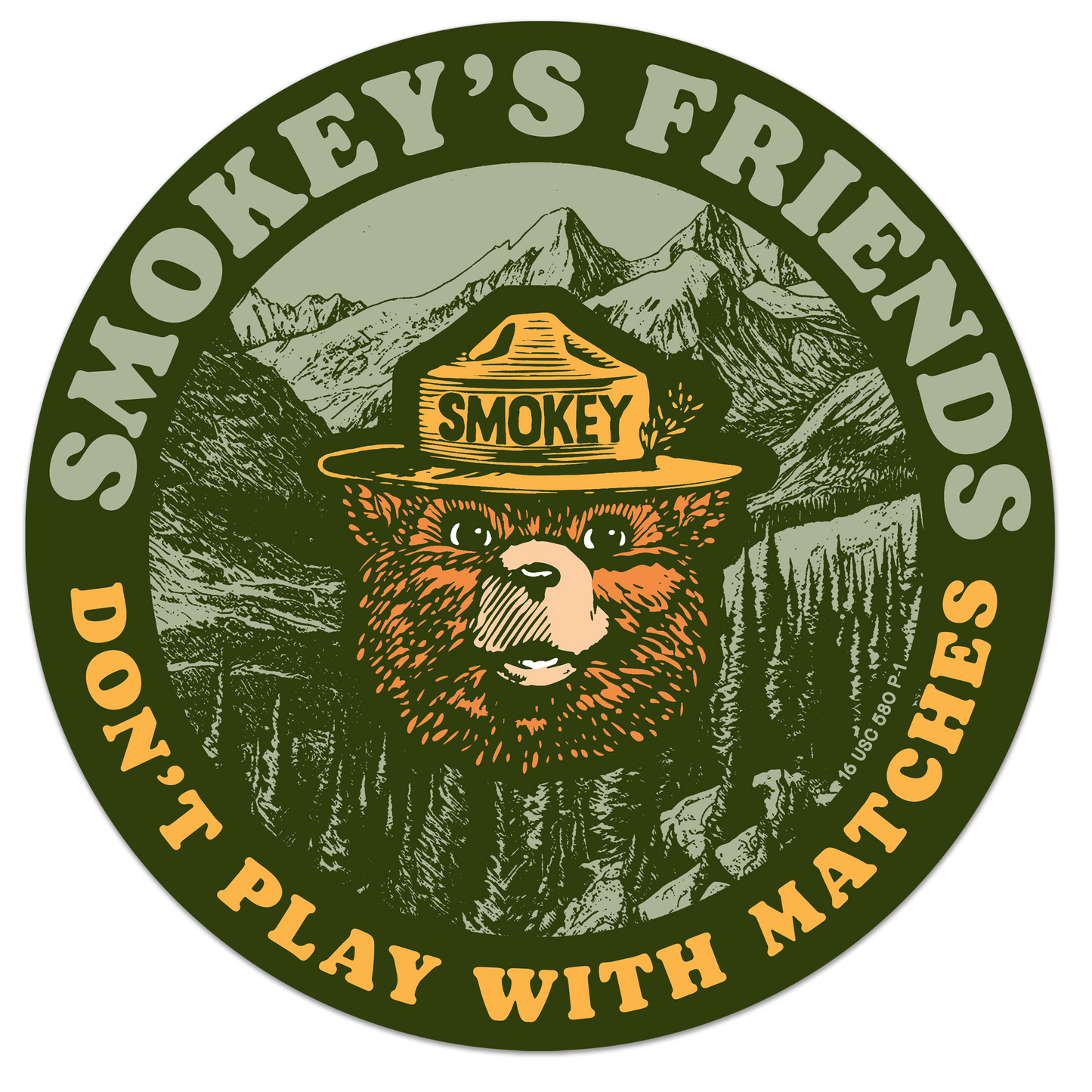 OFFICIALLY LICENSED Smokey Bear Vintage Indoor/Outdoor Classic Sticker Pack (Set #2)
