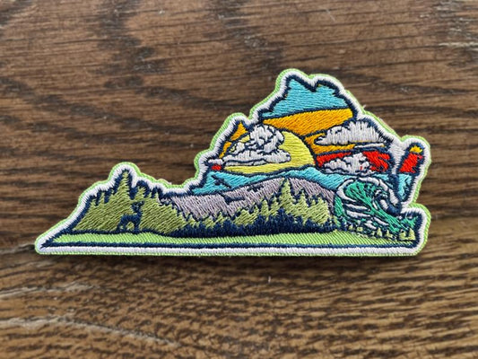 Virginia Outdoor Embroidered Patch - State Pride & Hiking National Park Style Patch