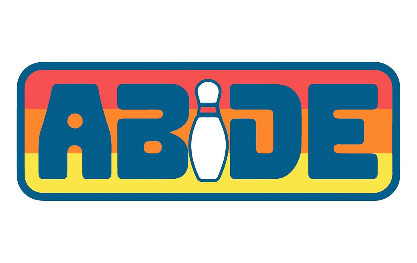 ABIDE Retro 80's Vibe Bowling Pin Woven Patch - Iron-On Patch 4" x 1.5" - Great for Trucker Hats