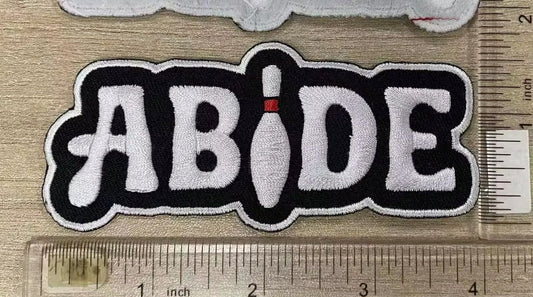 ABIDE Embroidered Bowling Pin Patch - Iron-On Patch 4" x 1.75"