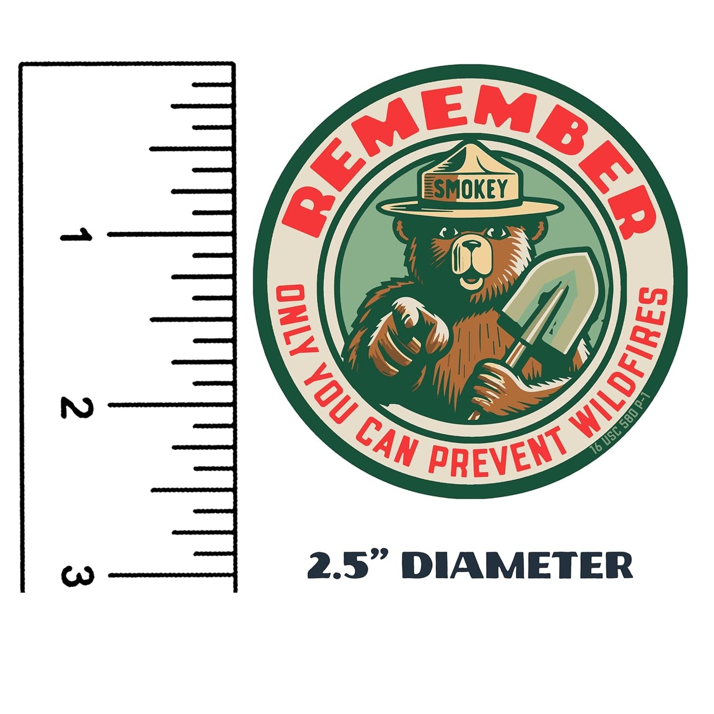 OFFICIALLY LICENSED Smokey Bear Patch - Remember Only You Can Prevent Wildfires Vintage Iron-On Embroidered Patch For Hats and Accessories 2.5" Diameter