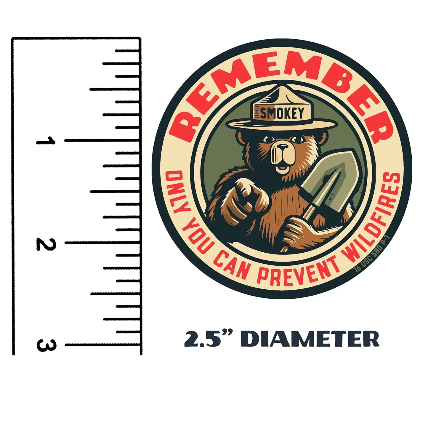 OFFICIALLY LICENSED Smokey Bear Patch - Remember Only You Can Prevent Wildfires Vintage Iron-On Embroidered Patch For Hats and Accessories 2.5" Diameter