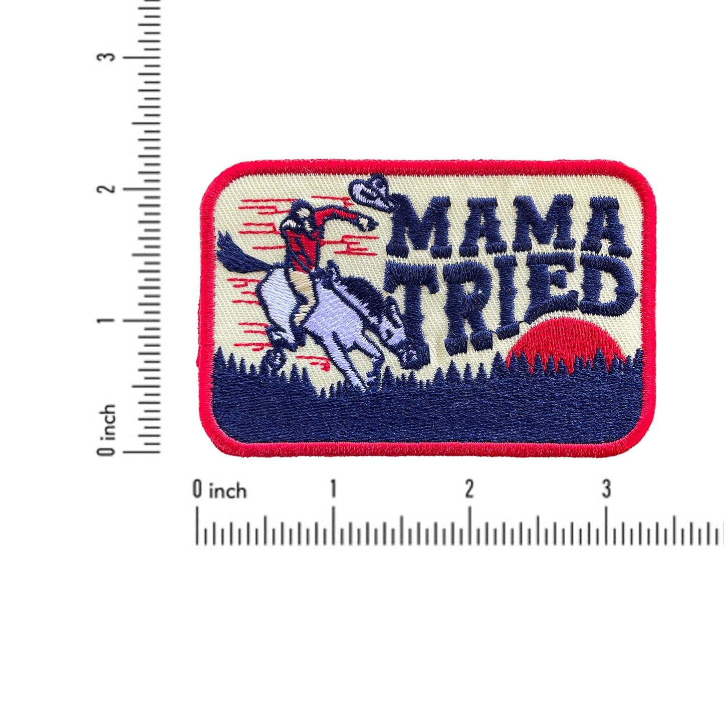 Mama Tried! Vintage Cowboy Iron-On Embroidered Patch For Hats and Accessories