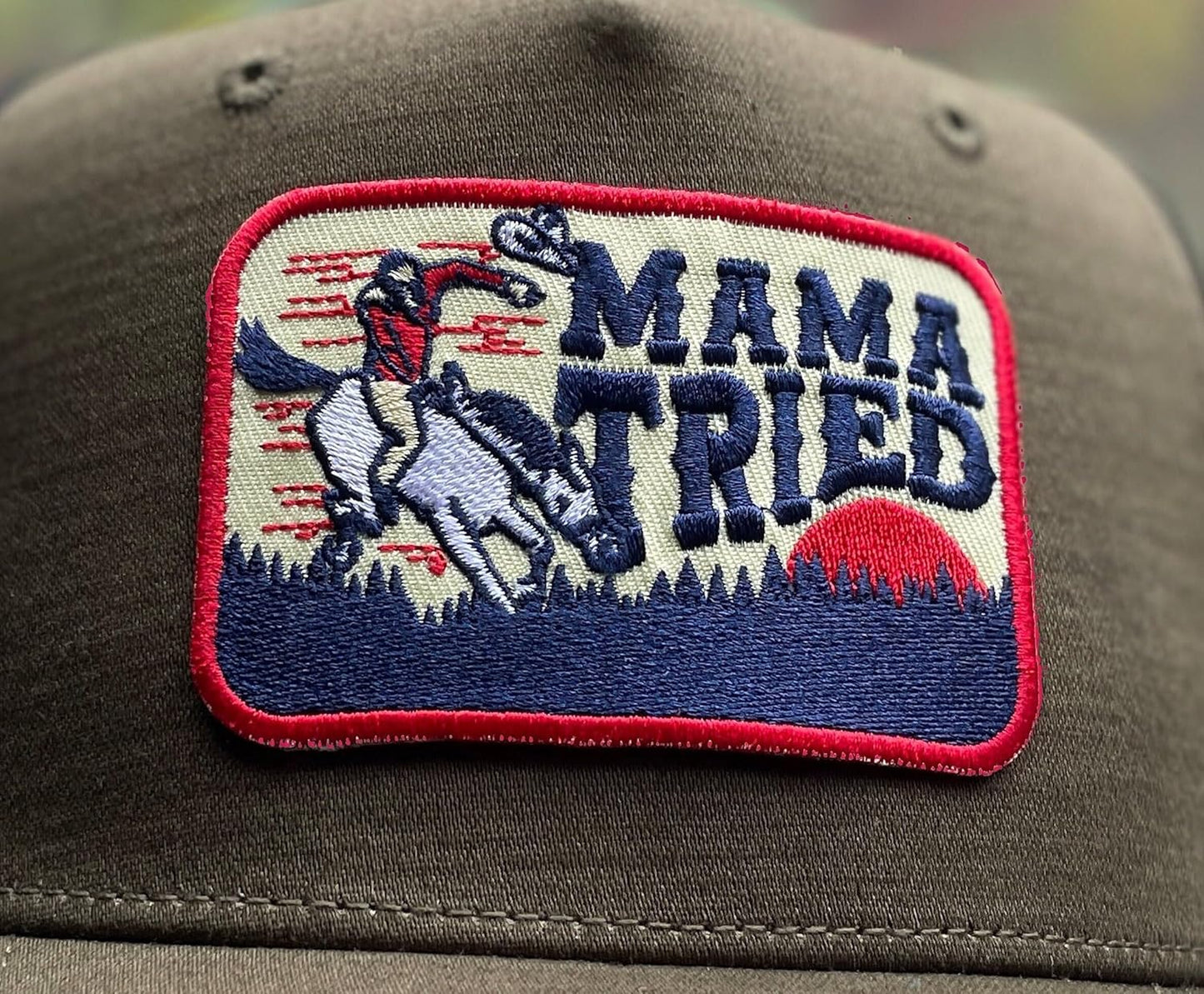 Mama Tried! Vintage Cowboy Iron-On Embroidered Patch For Hats and Accessories