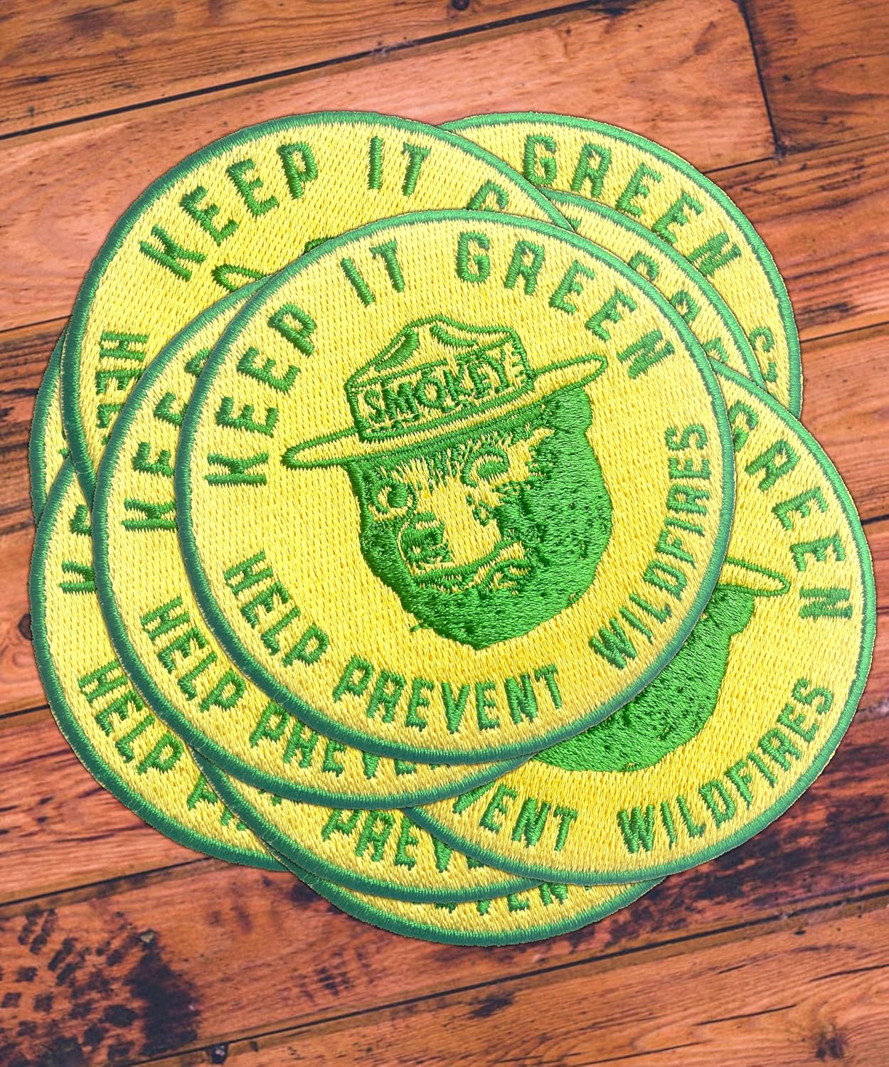 Smokey Bear Patch - Keep It Green! Help Prevent Wildfires Vintage Iron-On Embroidered Patch For Hats and Accessories Officially Licensed 3" Diameter