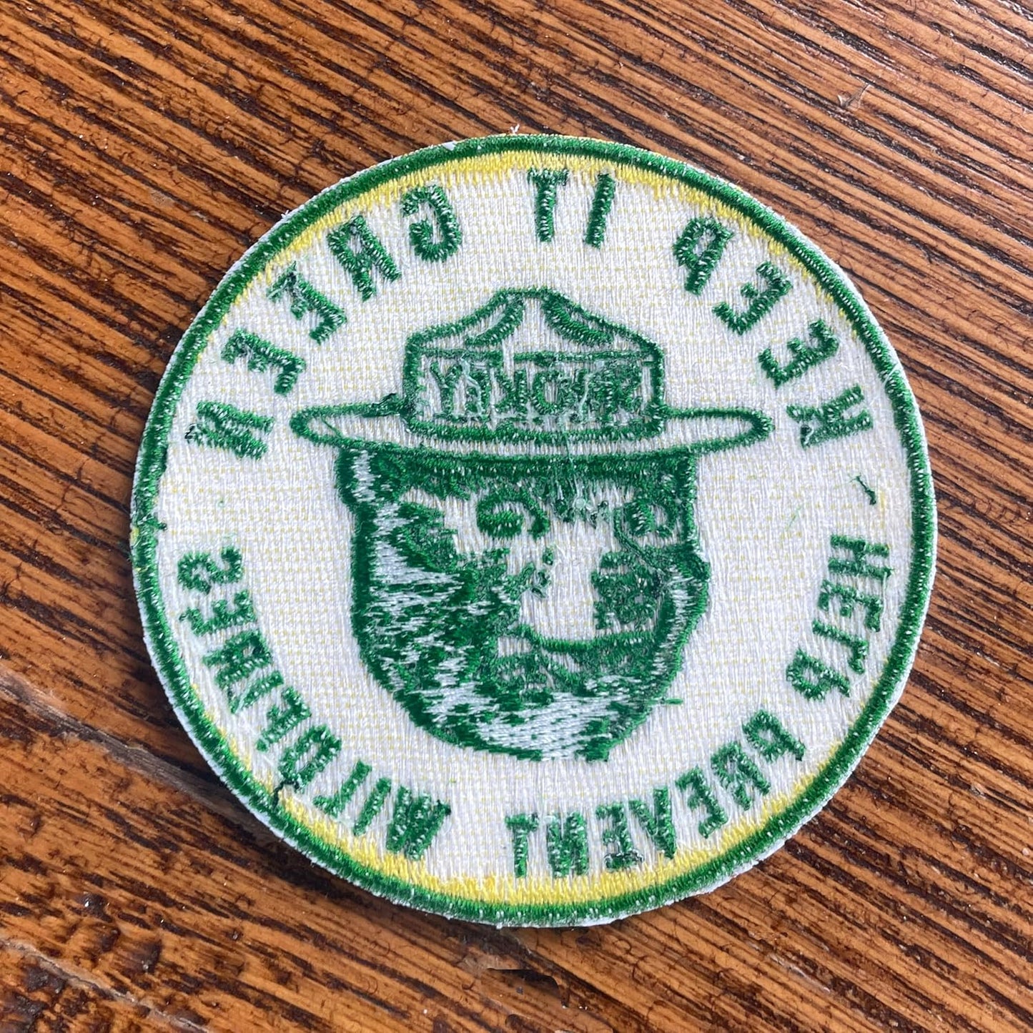 Smokey Bear Patch - Keep It Green! Help Prevent Wildfires Vintage Iron-On Embroidered Patch For Hats and Accessories Officially Licensed 3" Diameter
