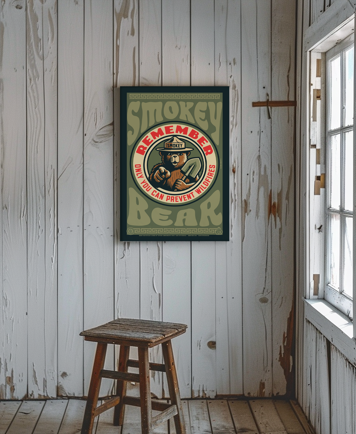 Remember! Only You Can Prevent Wildfires Pointing Smokey Seal Commemorative Poster | 12" x 18" Vintage WPA Style Art Print