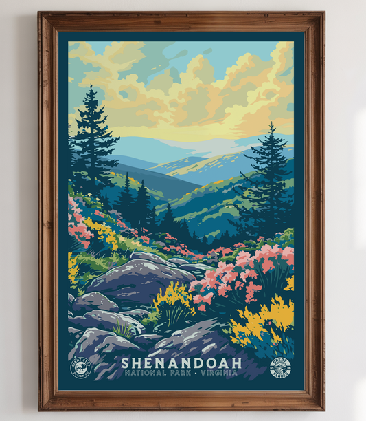 Shenandoah National Park | Vintage WPA Poster Style Retro Print Virginia Travel Poster 12"x18"