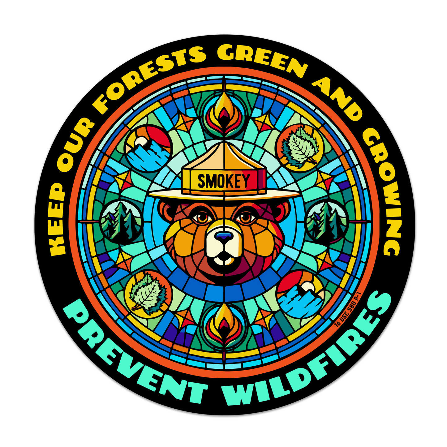 OFFICIALLY LICENSED Smokey Bear Vintage Indoor/Outdoor Classic Sticker Pack (Set #3)